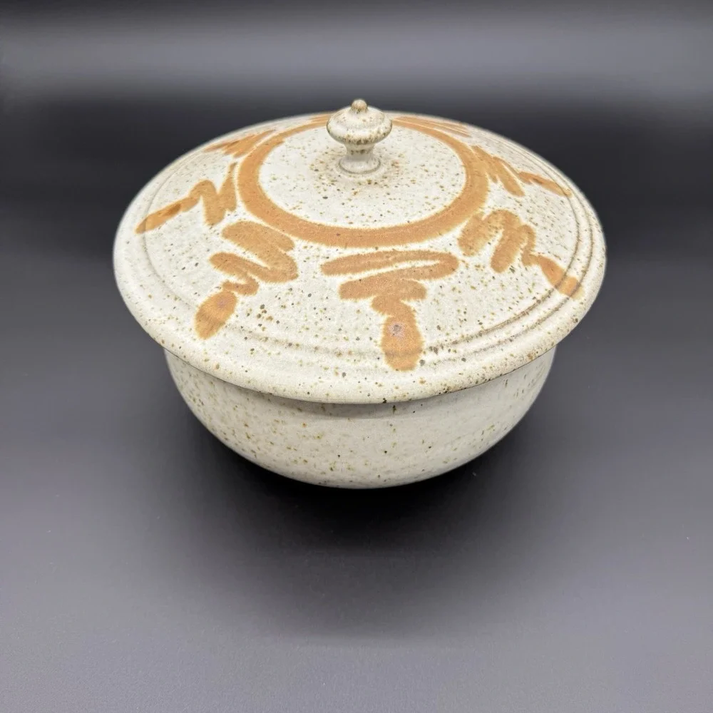 Speckled Hand Thrown Studio‎ Art Pottery Lidded Steamer Pot Cookware Bakeware